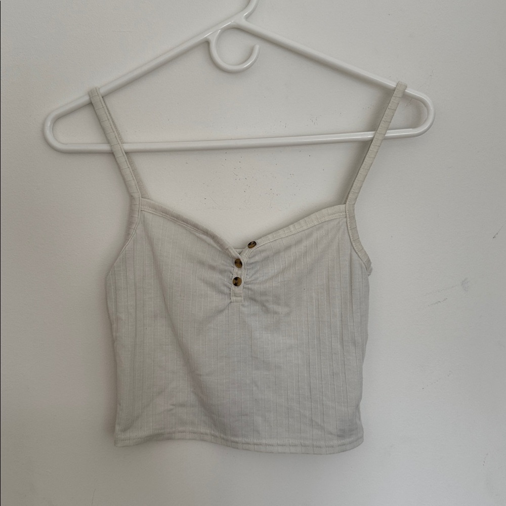 Cream cropped tank